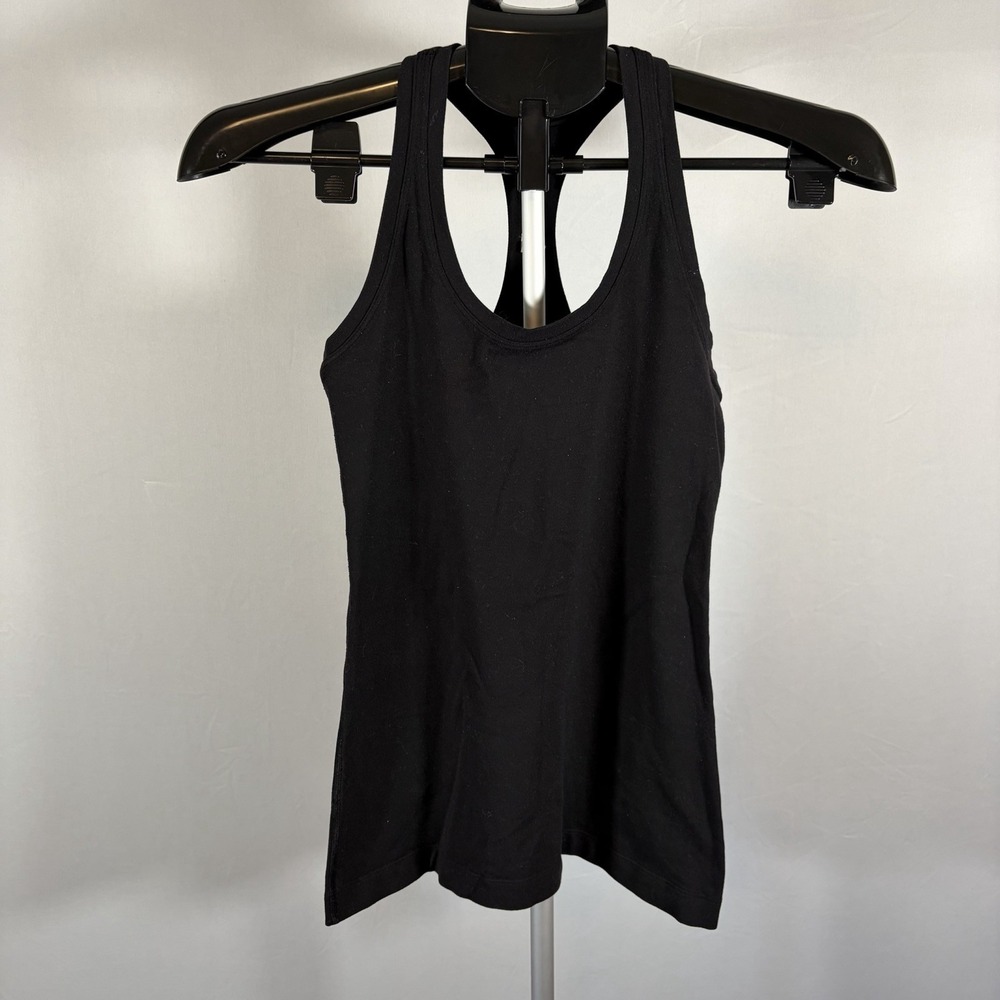 Lululemon Womens Sz 4 Black Racerback Tank Top Activewear Yoga Gym Workout